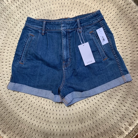Joie Pants - JOIE high-waisted cuffed mom denim jean shorts